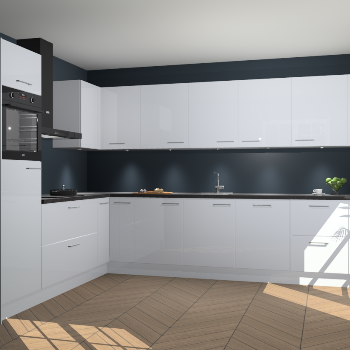 Sneeuwwitte hoogglans keuken Debar 76819