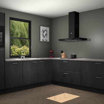 Beton zwarte keuken Lublin 63582