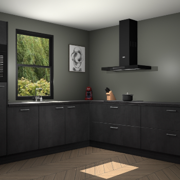 Beton zwarte keuken Lublin 63597