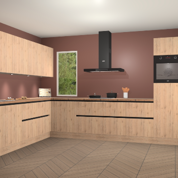 Madera natuur greeploze keuken Harare 76969