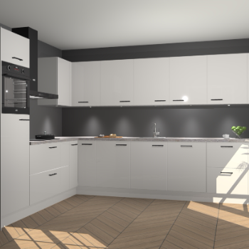 Zijdegrijze hoogglans keuken Debar 76928