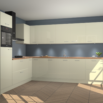 Magnolia hoogglans keuken Debar 77005