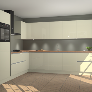 Magnolia hoogglans greeploze keuken Debar 77006