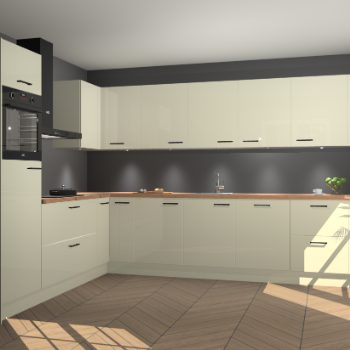 Magnolia hoogglans keuken Debar 77007