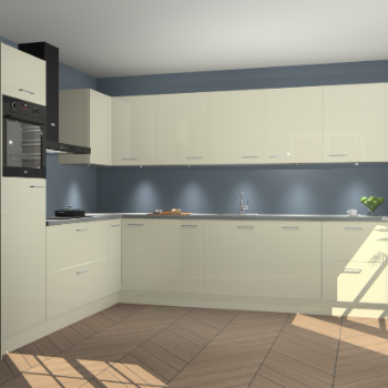 Magnolia hoogglans keuken Debar 77026