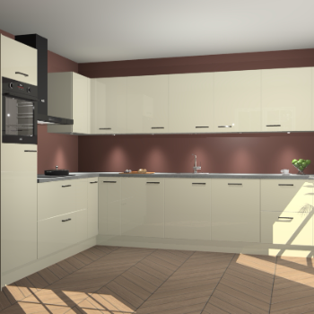 Magnolia hoogglans keuken Debar 77029