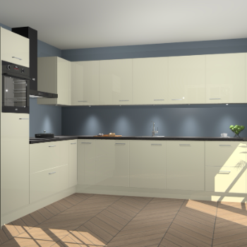 Magnolia hoogglans keuken Debar 77032