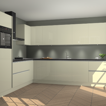 Magnolia hoogglans greeploze keuken Debar 77033