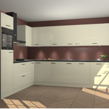 Magnolia hoogglans keuken Debar 77035