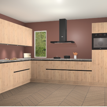 Madera natuur greeploze keuken Harare 77311