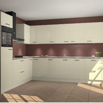 Magnolia hoogglans keuken Debar 77041