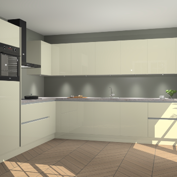 Magnolia hoogglans greeploze keuken Debar 77045