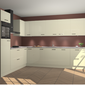 Magnolia hoogglans keuken Debar 77047