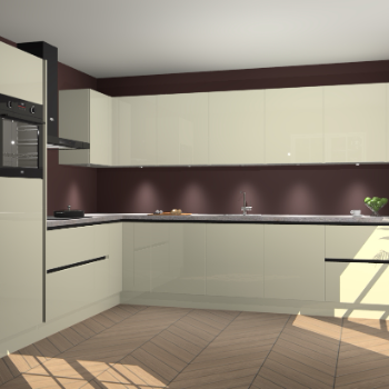 Magnolia hoogglans greeploze keuken Debar 77048