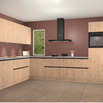 Madera natuur greeploze keuken Harare 77317