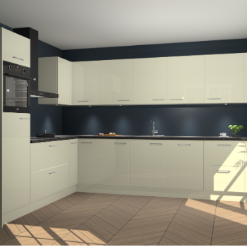 Magnolia hoogglans keuken Debar 77049