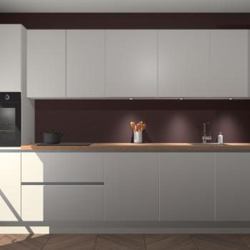 Zijdegrijze greeploze keuken Wels 59745