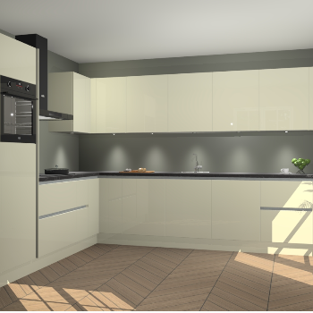 Magnolia hoogglans greeploze keuken Debar 77051