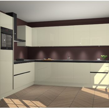 Magnolia hoogglans greeploze keuken Debar 77054