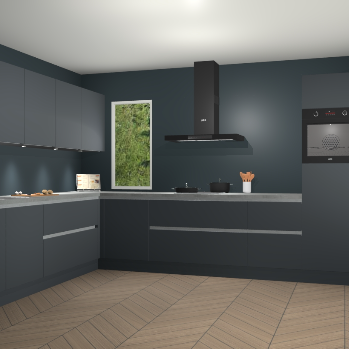 Onyxgrijze greeploze keuken Harare 77126