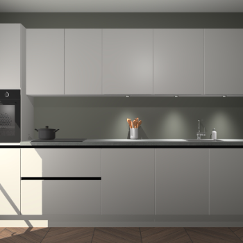 Zijdegrijze greeploze keuken Wels 59775