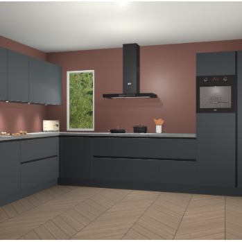 Onyxgrijze greeploze keuken Harare 77129