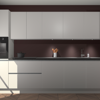 Zijdegrijze greeploze keuken Wels 59827