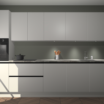 Zijdegrijze greeploze keuken Wels 59901