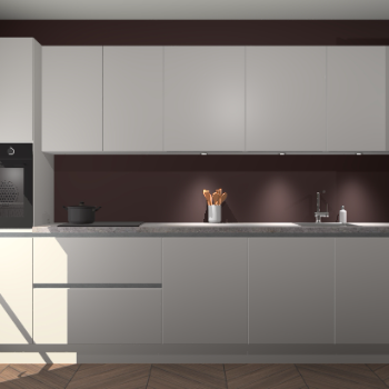 Zijdegrijze greeploze keuken Wels 59944