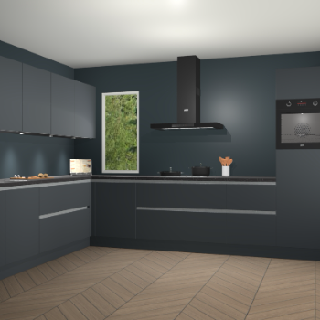 Onyxgrijze greeploze keuken Harare 77150