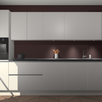 Zijdegrijze greeploze keuken Wels 59965