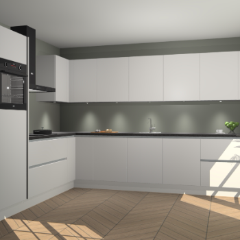 Zijdegrijze greeploze keuken Debar 77228