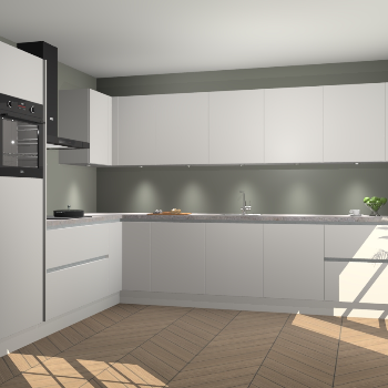 Zijdegrijze greeploze keuken Debar 77240