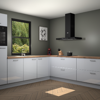 Sneeuwwitte hoogglans keuken Lublin 64627