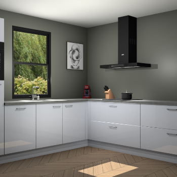 Sneeuwwitte hoogglans keuken Lublin 64590