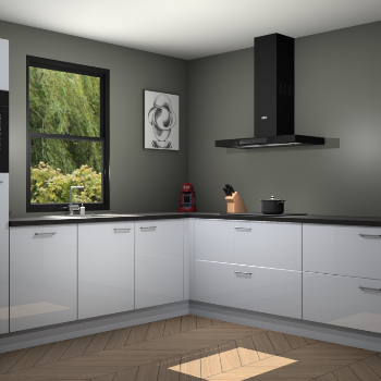 Sneeuwwitte hoogglans keuken Lublin 64548