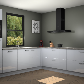 Sneeuwwitte hoogglans keuken Lublin 64511