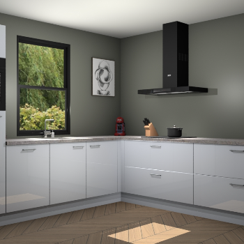 Sneeuwwitte hoogglans keuken Lublin 64468