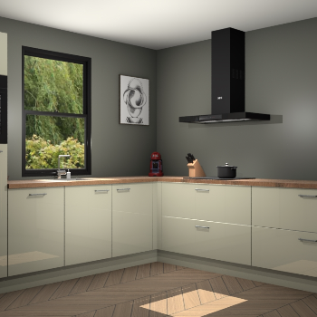 Magnolia hoogglans keuken Lublin 64812