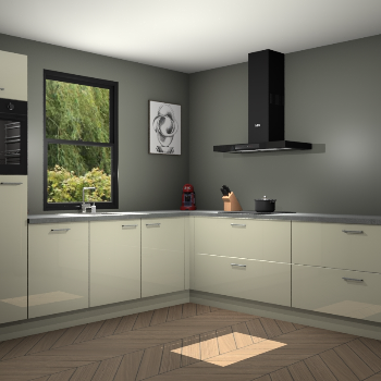 Magnolia hoogglans keuken Lublin 64818