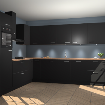 Zwarte keuken Debar 77601