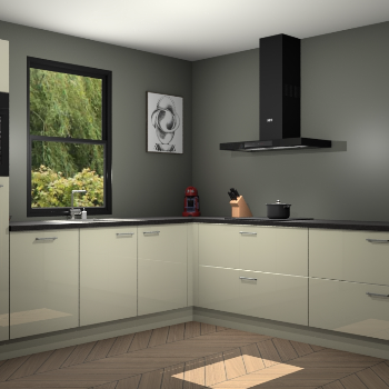 Magnolia hoogglans keuken Lublin 64824