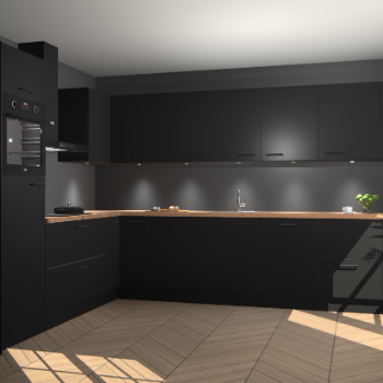 Zwarte keuken Debar 77603