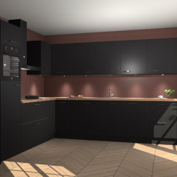 Zwarte keuken Debar 77604