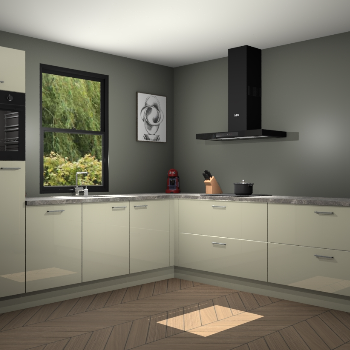 Magnolia hoogglans keuken Lublin 64837