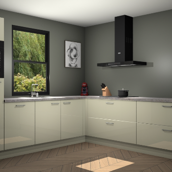 Magnolia hoogglans keuken Lublin 64874