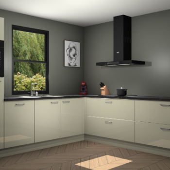 Magnolia hoogglans keuken Lublin 64890