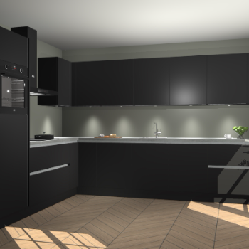 Zwarte greeploze keuken Debar 77705