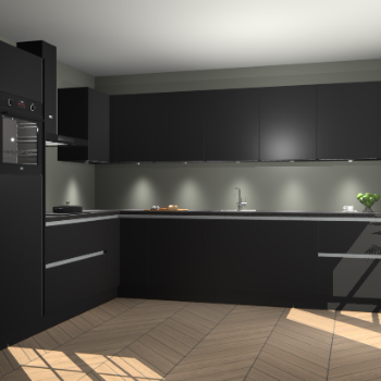 Zwarte greeploze keuken Debar 77711