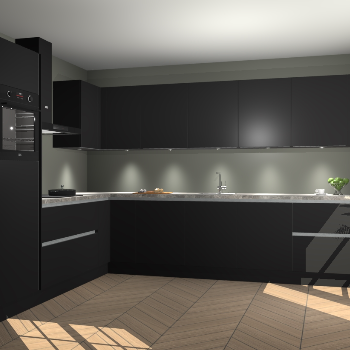 Zwarte greeploze keuken Debar 77717